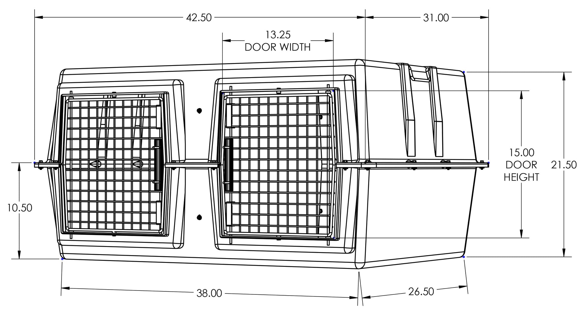 The dimensions of the Deuce Kennel.