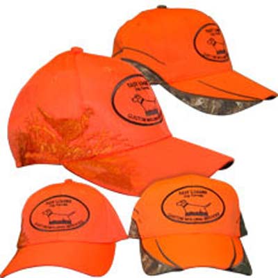 Celebrate the freedom of the hunt with two versions of our blaze orange cap, pheasant in the grass design and RealTree styling. 